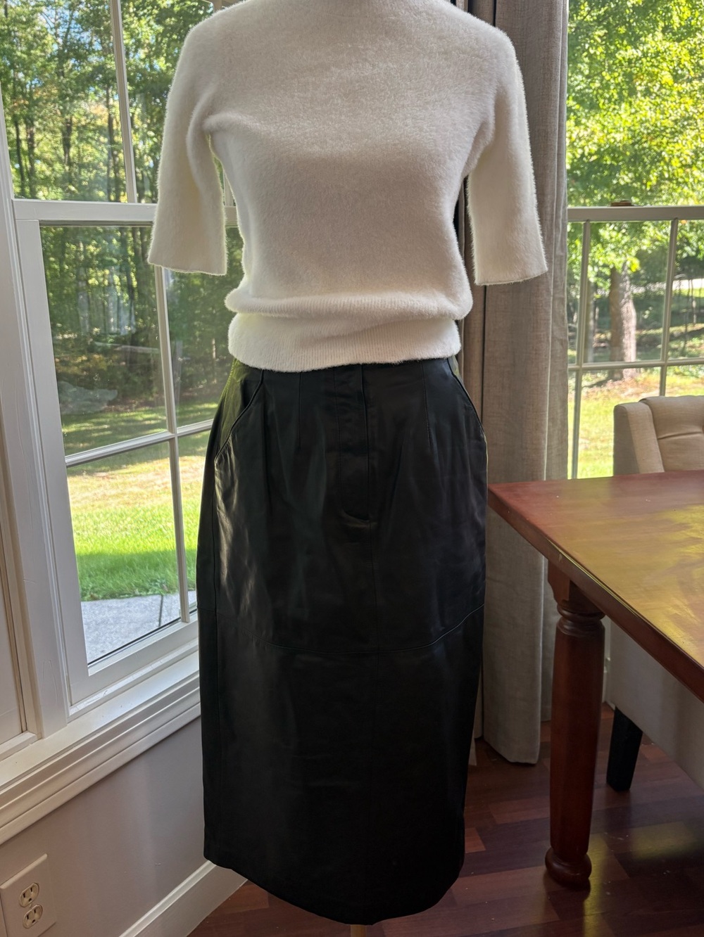 Vintage black Leather Smith Forester maxi skirt NWT size 12